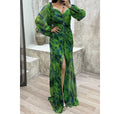 Sexy Elegant Evening Party Dresses 2024 Summer Fashion New Pleated Long Sleeved Off Shoulder Loose Casual Maxi Dress for Women