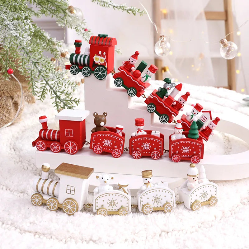 Mini-Weihnachtszug aus Holz – Süße Tischdekoration für Zuhause