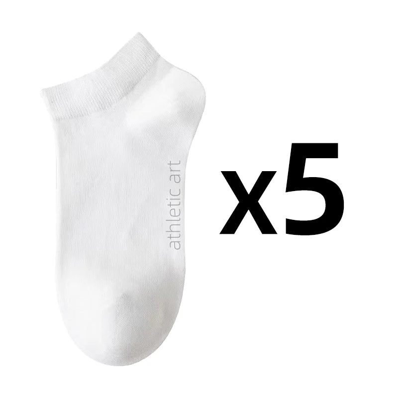 5 Pairs/Lot Men's Cotton Socks Low Tube Ankle Hot Selling New Spring Autumn Breathable Comfortable Simple Fashion Street Socks