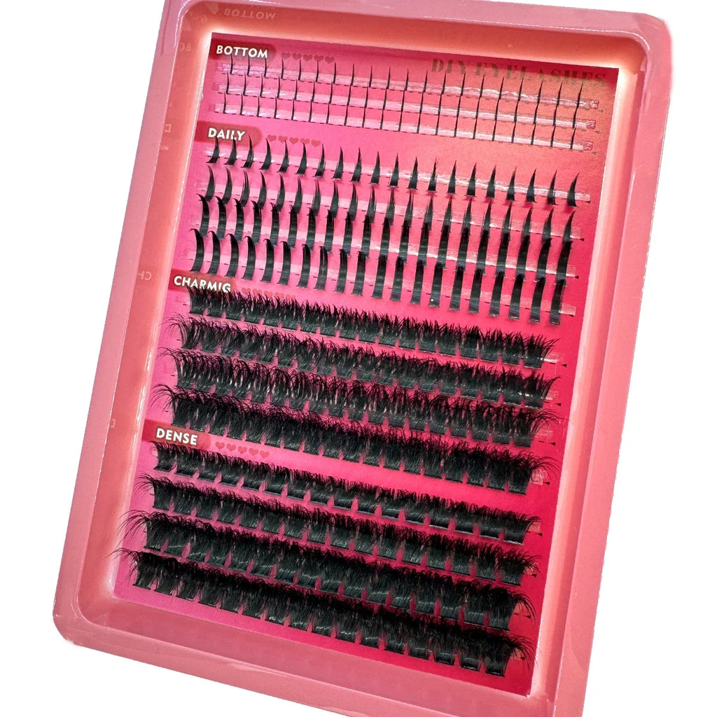 Manga Lashes 80D/100D Eyelash Clusters With Bottom & Spikes Volume DIY Clusters Wisy Anime Eyelash Individual Lash Extensions