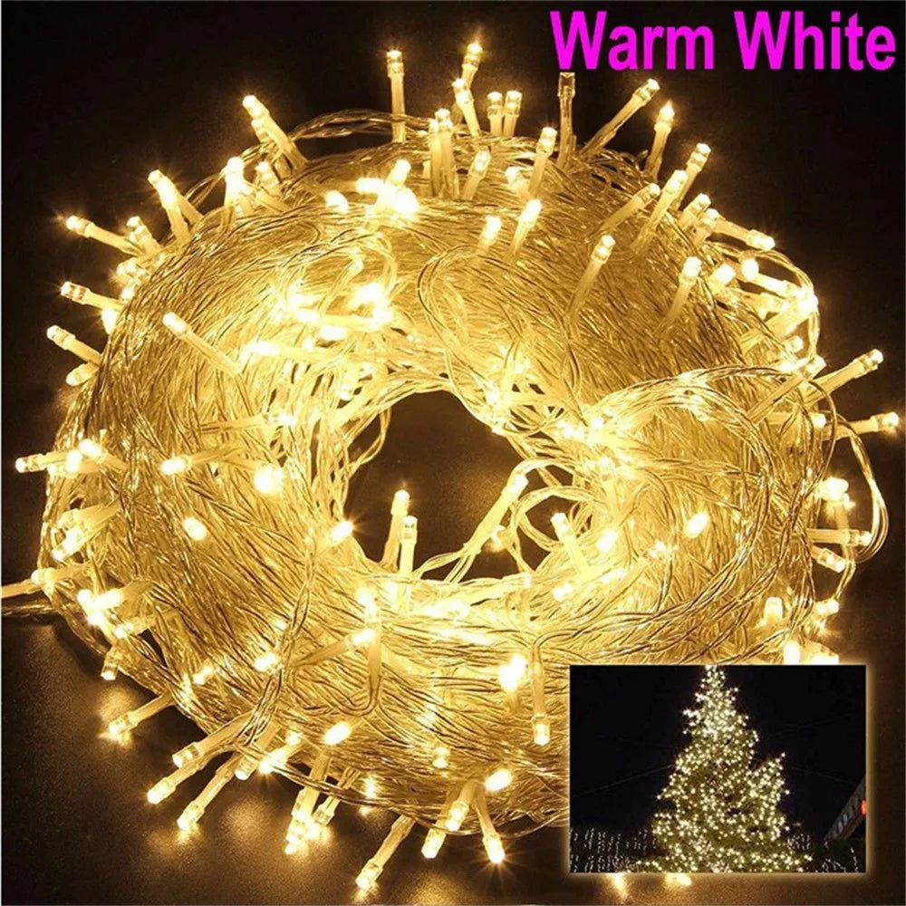 Christmas Lights 5M 10M 20M 30M 50M 100M Led String Fairy Light 8 Modes Christmas Lights For Patio Wedding Party Holiday Lights