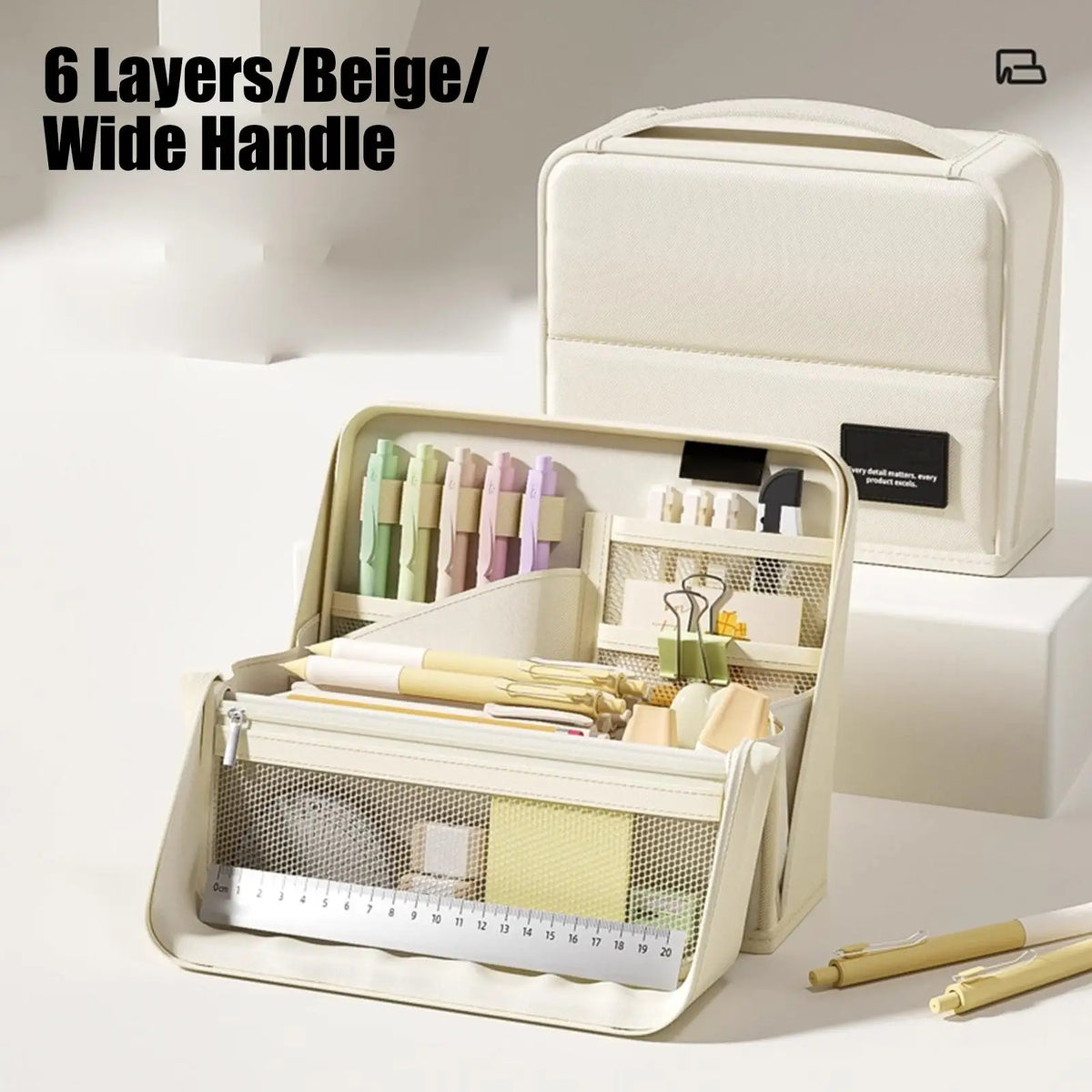 Large Pencil Case Aesthetic Waterproof Storage Organizer Standing Pencil Case Pen Holder for Stationery Supplies Home College