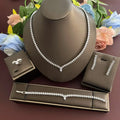 Fashion Jewelry Set Women's Zircon New Four Piece Rhinestone Set With Diamond Accessories Suitable for Daily Wear