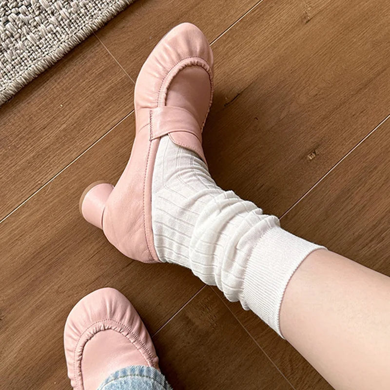 Loafers Shoes for Women Sexy High Heels Shoes Fashion Chunky Leather Shoes 2026 New Summer Pumps Dress Walking Mujer Zapatillas