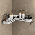 Rotating Bathroom Shelf Organizer 360° Adjustable Wall Mounted Storage Rack Thickened ABS No Drilling Required for Toiletries
