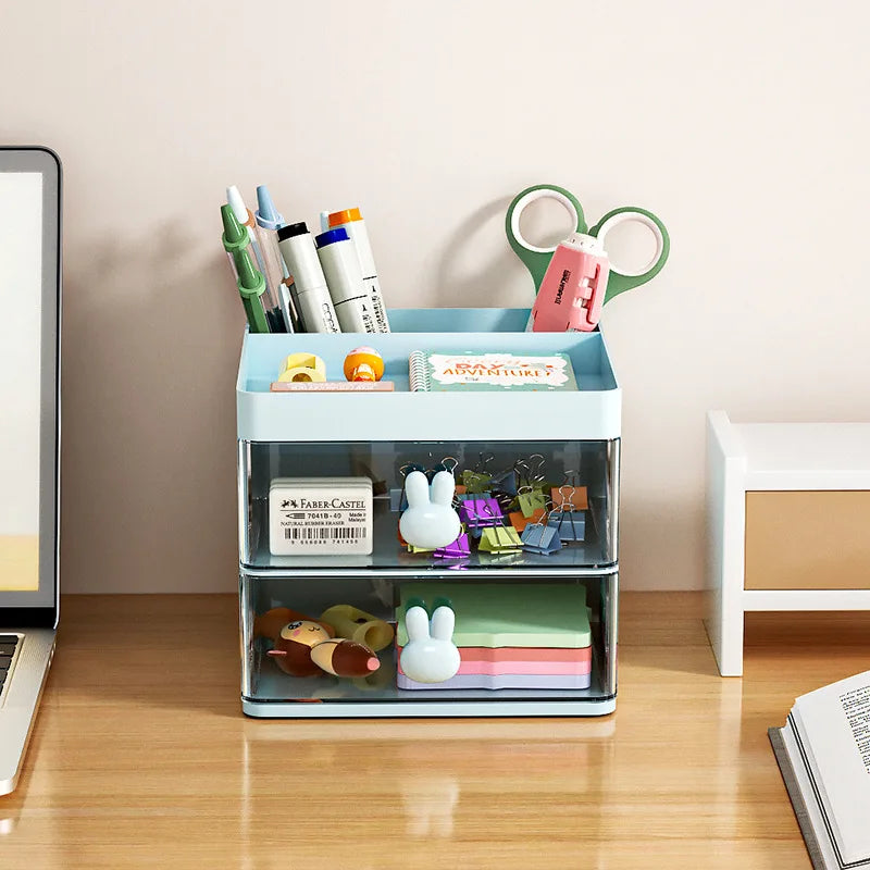 Mini Schreibtisch-Organizer mit Klarsicht-Schubladen