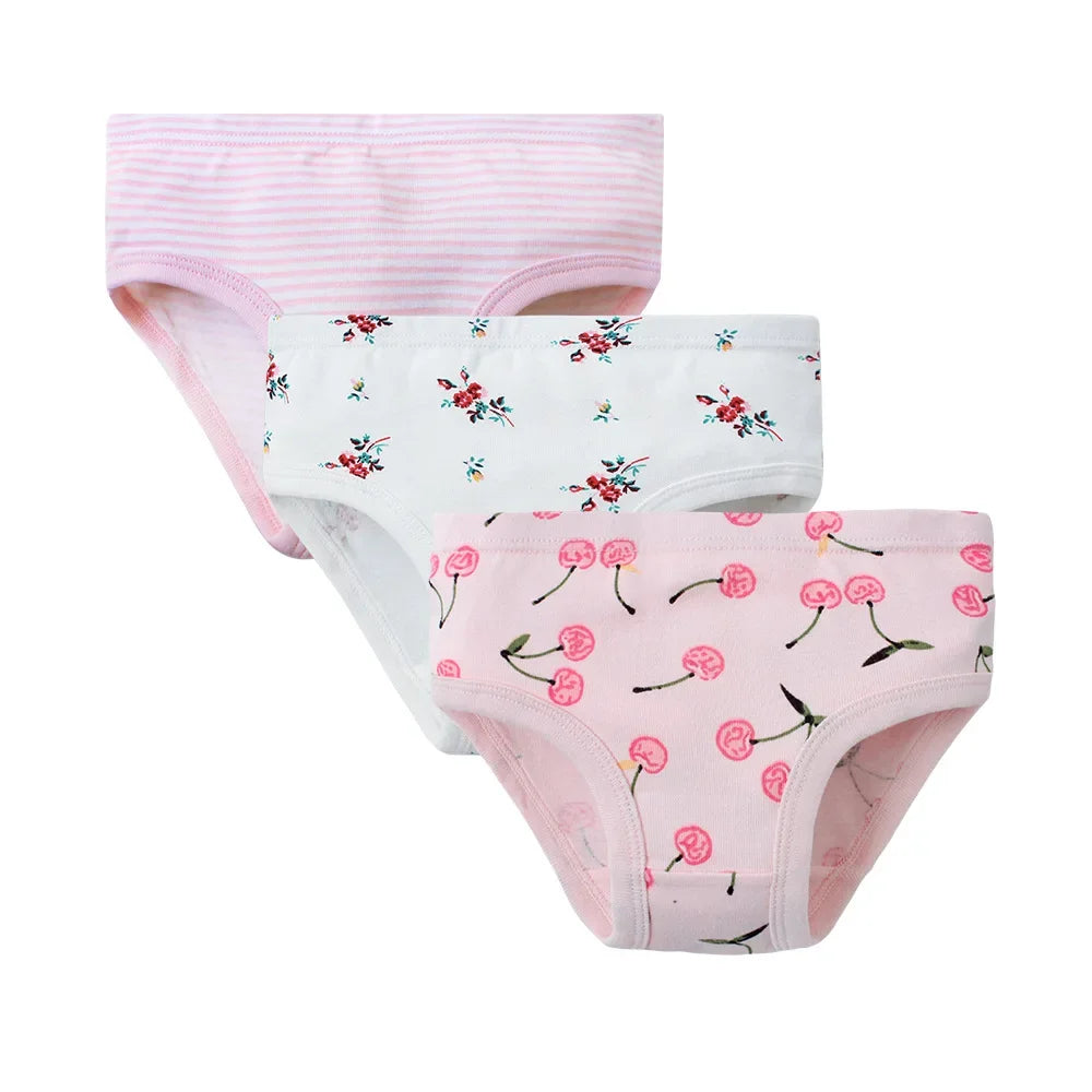 Baby Girls Panties 3pcs Per Pack Cotton Student Kids Cute Underwear Teen Panties Young Puberty Girls Underpant