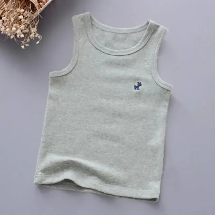 Fashion Children T-shirts for Girls Candy Color Baby Boys Graphic Tee Cotton Vest Tops Kids Summer Clothes Sleeveless T-Shirt