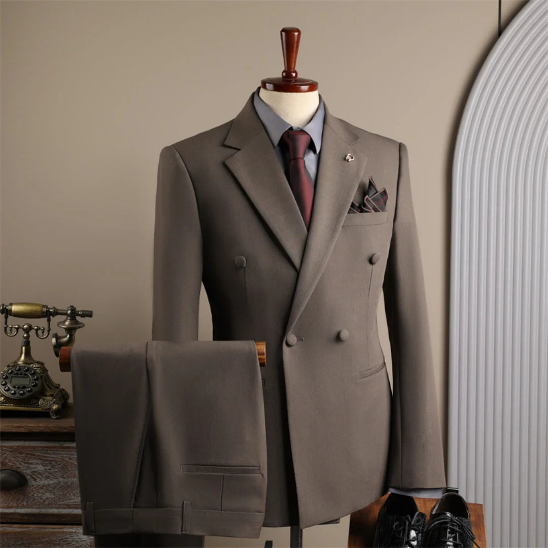 Men's Suits Complete Men's Suits 3‑Piece Outfit Set Elegant Wrinkle‑Resistant Well‑Tailored For Wedding Business Meetings