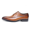 Classic Men's Oxford Dress Shoes Genuine Leather Lace-Up Point Toe Career Office Suit Formal Shoe for Men Wedding Party Oxfords