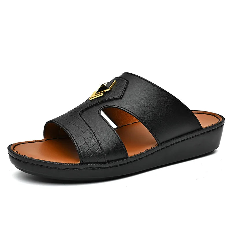 2026men's Slippers Fashion Outdoor Casual Cool Slippers Summer Open-toe Beach Slippers Non-slip Platform Sandals Chanclas Hombre