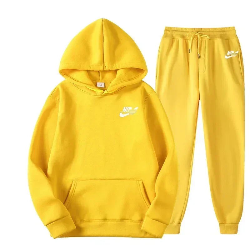 Men's Casual Two Piece Set Sweatshirts Streetwear Fashion Print Sports Suit Spring Autumn Unisex Comfortable Los Style