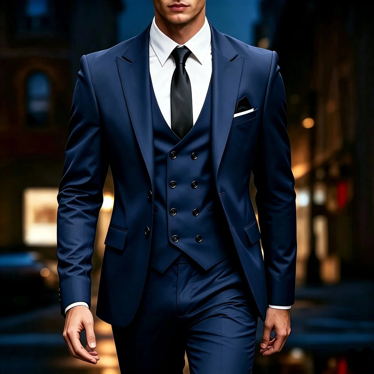 Men's 3‑Piece Suit | Wedding Business Formal Blazer & Trousers for Prom, Banquet & Official Occasions
