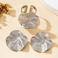 A Set of Women's Jewelry: Irregular Geometric Shapes, Fashionable and Simple Earrings and Ring Set, Suitable for Daily Wear and Vacation Wear