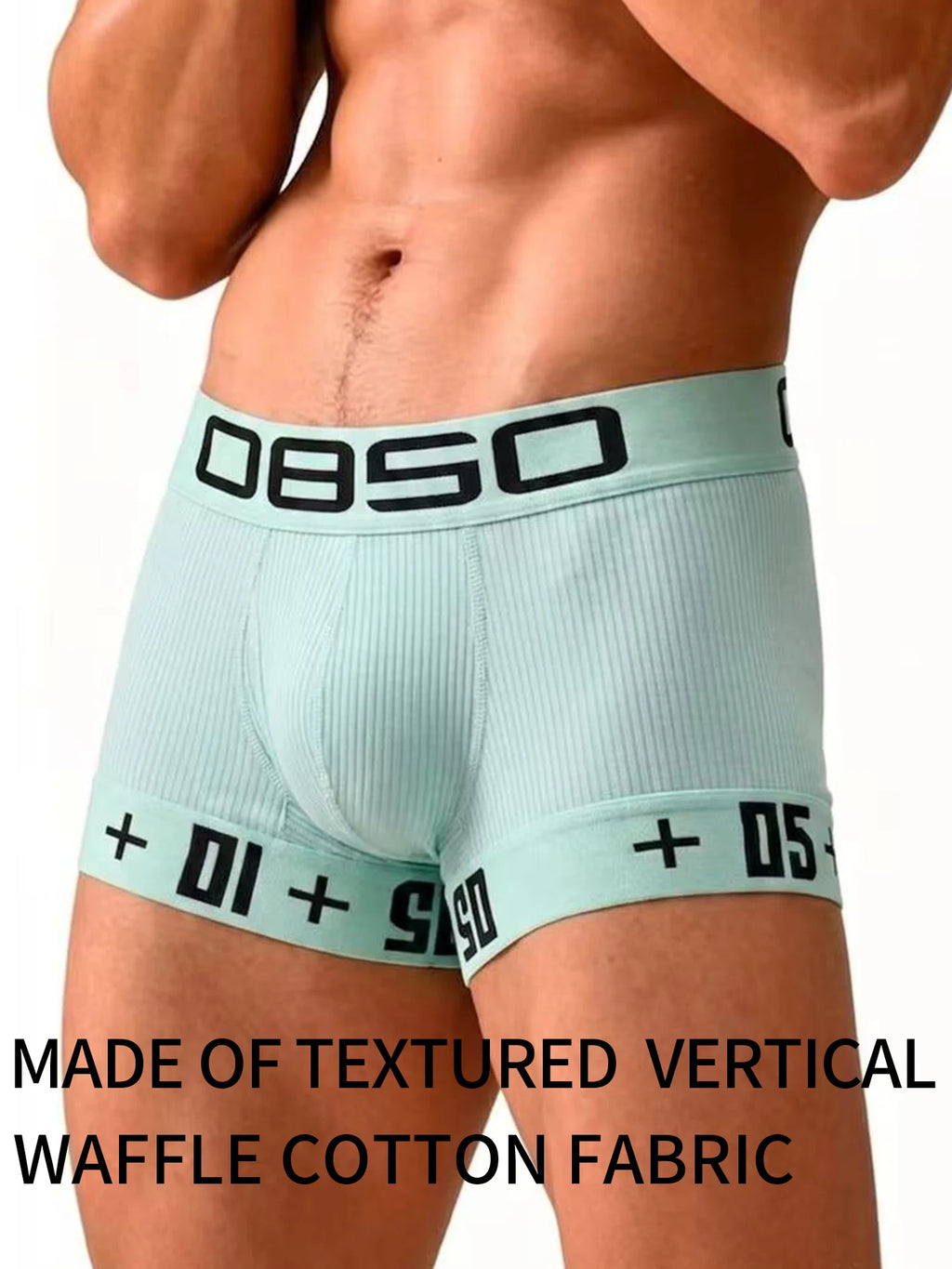 Men's Ribbed Boxer Briefs Digital Print Low Rise Stretch Soft Breathable Underwear Single & Multiple Optional