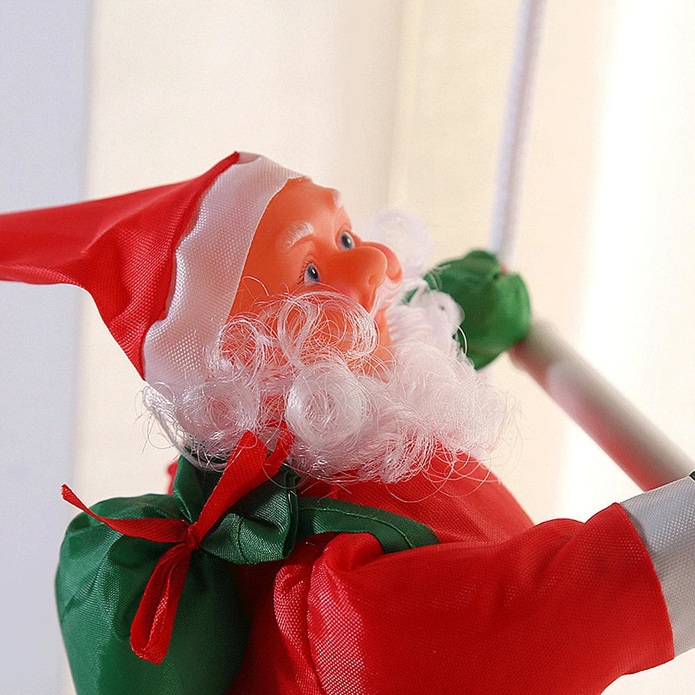 Kletternder Weihnachtsmann am Seil – Lustige Weihnachtsdekoration