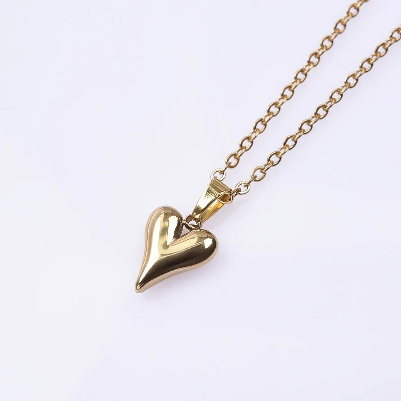 100% Stainless Steel Heart Jewelry Set For Women Accessories Cute Girl Supplies Love Earrings/Rings/Necklace Fashion Party Gift