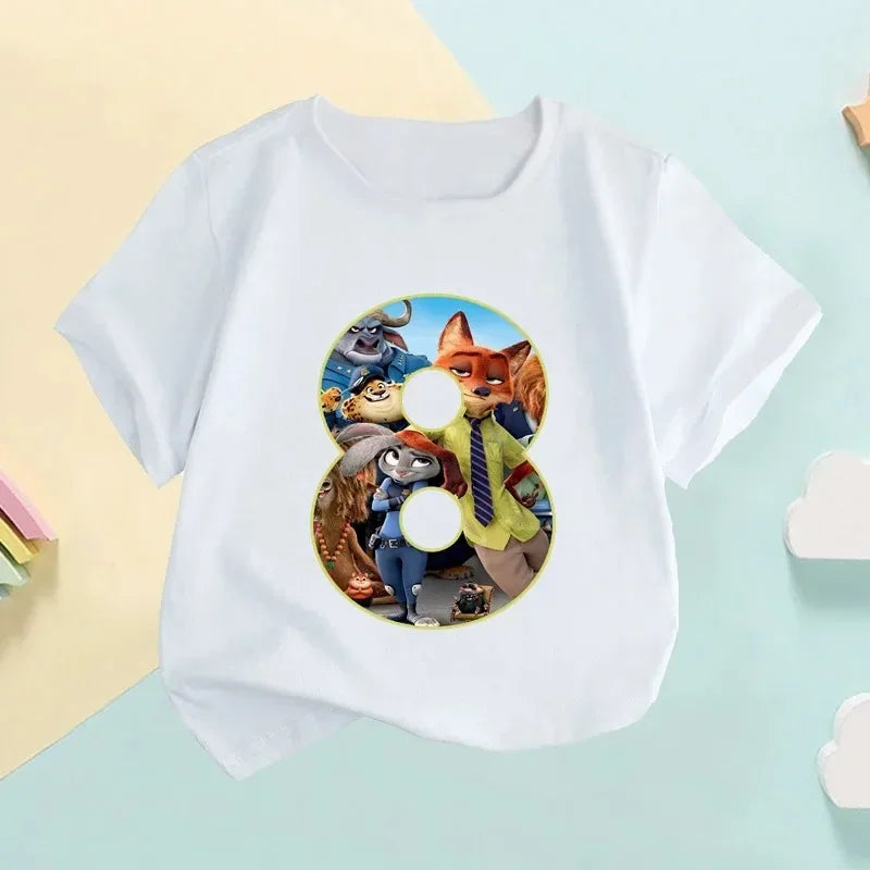 2026 New Trendy Digital Kids' T-Shirt, Clothing for Boys and Girls Aged 1-9, Children's Birthday T-Shirt