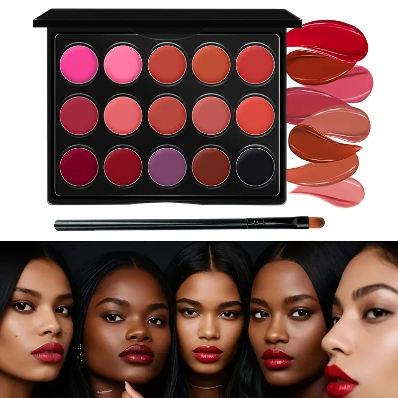 9Pcs All In One Makeup Kit 40 Colors Eyeshadow 15 Shade Lip Palette Blush Stick Mascara Makeup Brushes Lip Brush Full Face Cosme