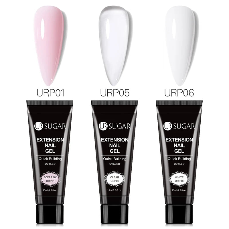 UR SUGAR 15ml Nail Extension Gel Set Acrylic Quick Building Hard Gel For Finger Prolong Form Tips Manicure Extension Tool Kits