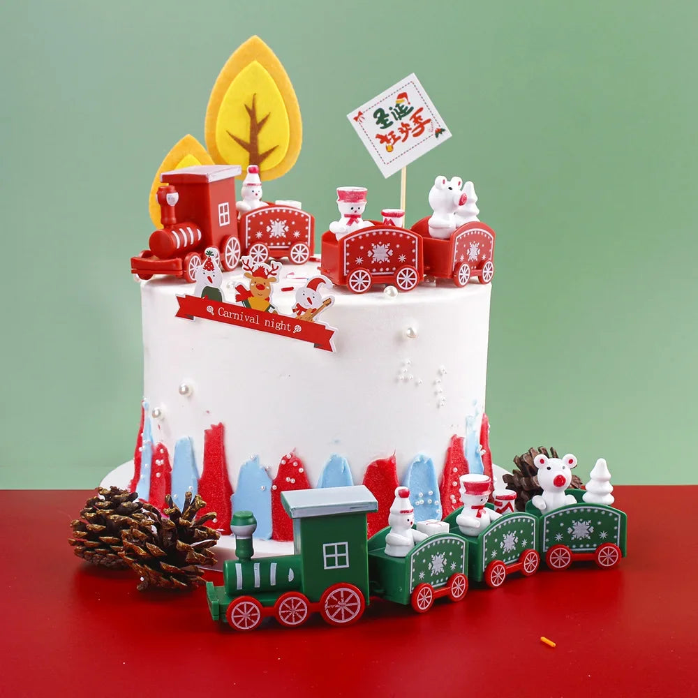 Mini-Weihnachtszug aus Holz – Süße Tischdekoration für Zuhause