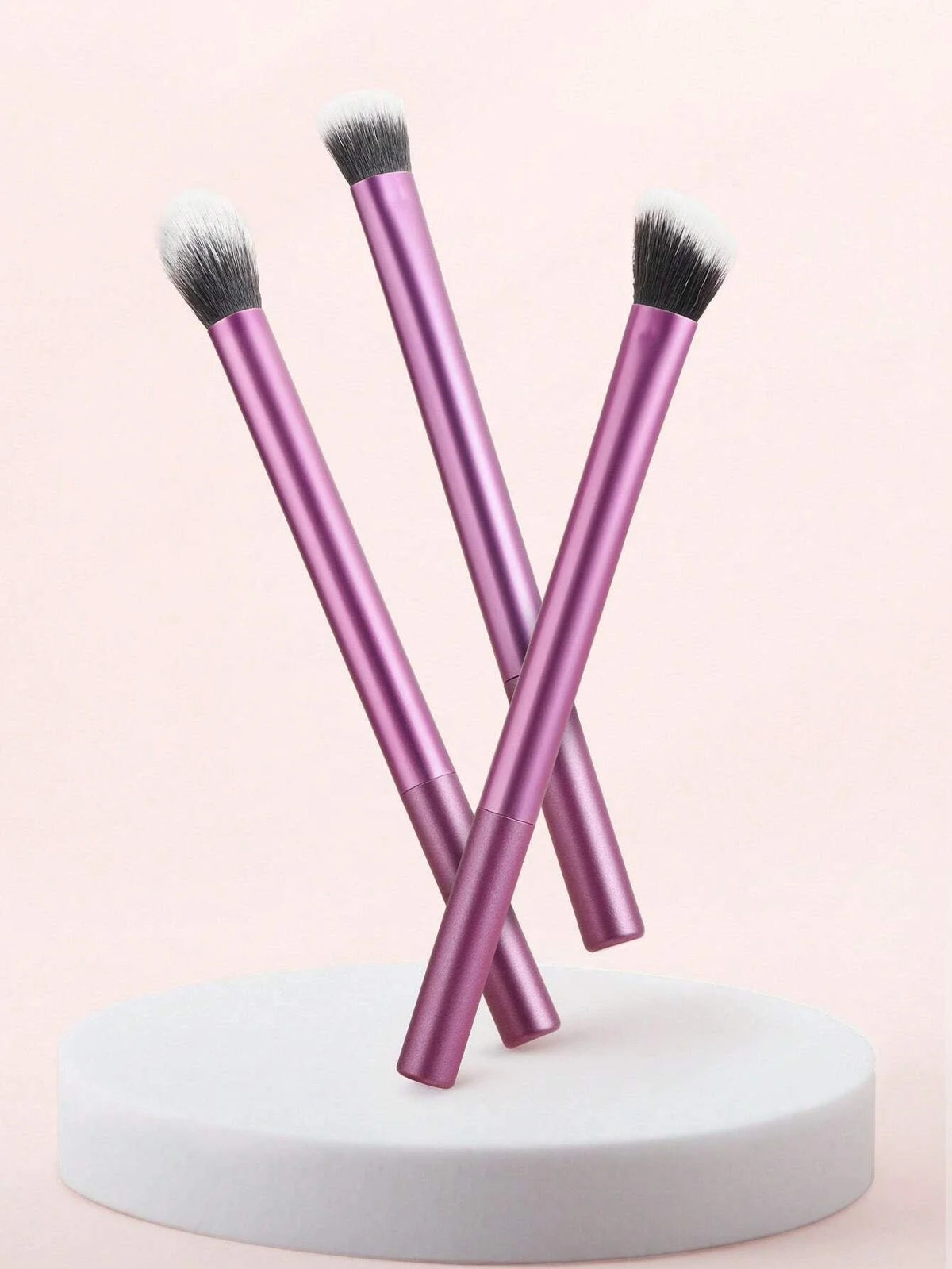 3pcs Makeup Brush Set Including Highlight Brush, Eyeshadow Brush & Concealer Brush, Tools In Gift Box