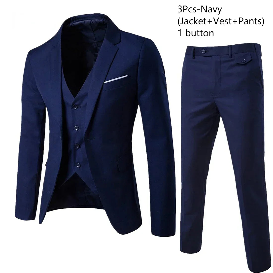 Elegant Suits For Men 3 Pieces 2 Set Fashion Classic Casual Full Jackets Vest Pants Blazers Outfit 2026 Formal Costume