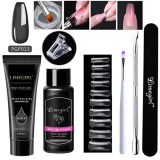 LIMEGIRL  Poly Nail Gel Set Manicure Set Gel Cuticle Pusher Finger Extend Mold Nail Kit All For Quick Extension Manicure Set