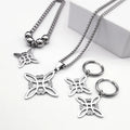 Stainless Steel Jewelry Set Witchcraft Witch Celtic Irish Knot Pendant Necklace Fashion Earring Bracelet Ring Nudo De Bruja