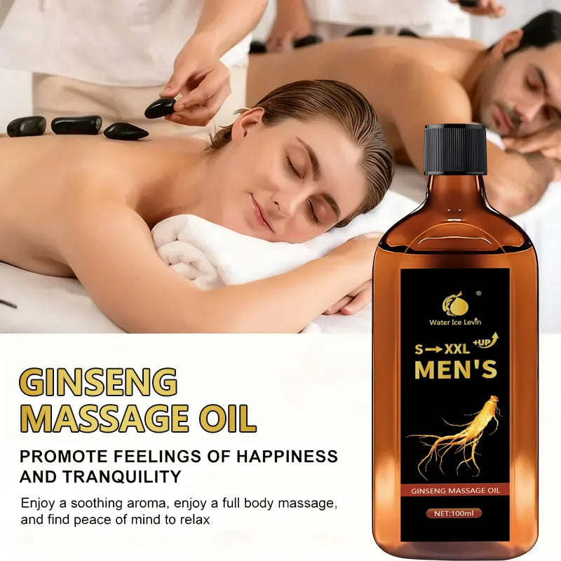 S-XXL +UP Men's Ginseng Massage Oil with Shea Butter - Hydrates & Firms Skin, Boosts Moisture
