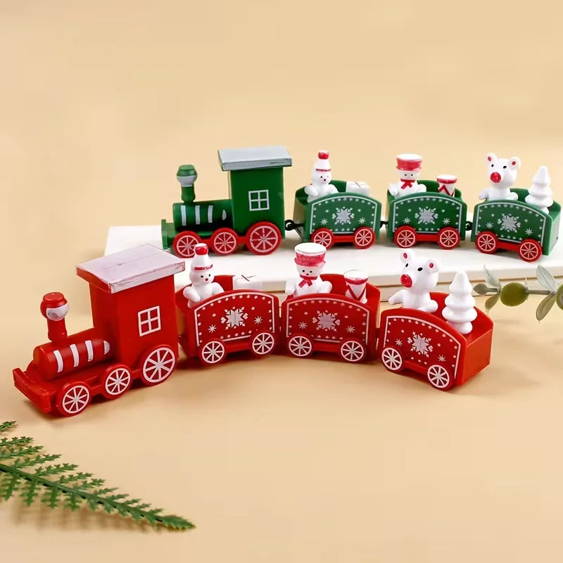 Mini-Weihnachtszug aus Holz – Süße Tischdekoration für Zuhause