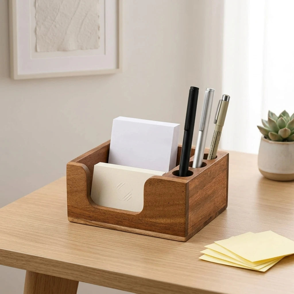Premium Schreibtisch-Organizer aus Massivholz