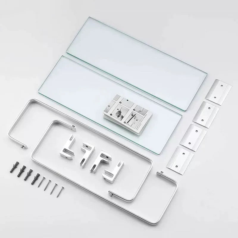 Glass Shelf Bathroom Items Bore Storage Shower Organiser Accessories Organizers Wall Shelves Hardware Fixture Home Improvement
