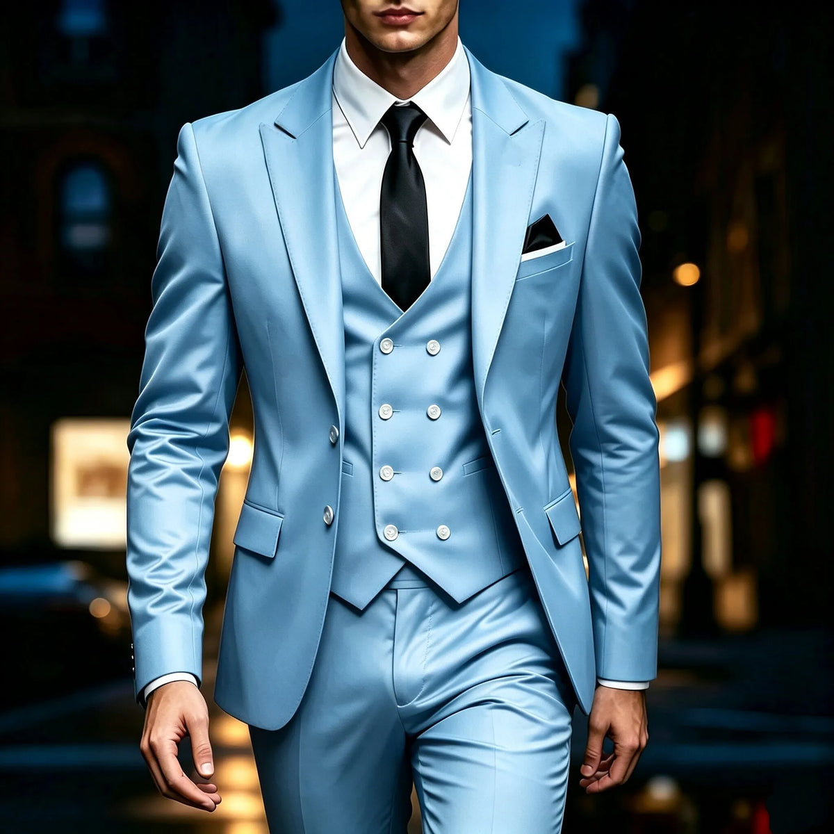 Men's 3‑Piece Suit | Wedding Business Formal Blazer & Trousers for Prom, Banquet & Official Occasions