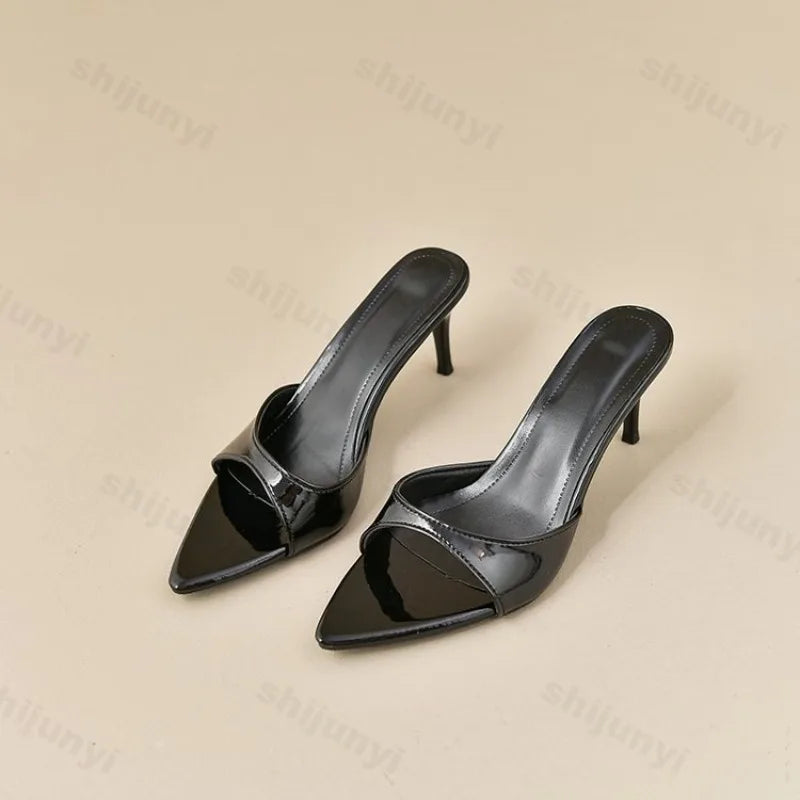 Women's High Heels Summer Slippers Women Sandals Fashion Classic Pointy Open Toe Stiletto Heels Sexy 2025 High-heeled Slippers