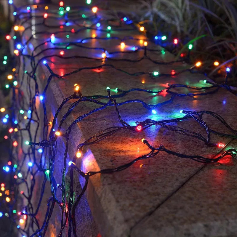 LED Solar String Lights  Solar Powered Xmas Outdoor Lights Waterproof Starry Christmas Fairy Light for Festival Party Atmosphere