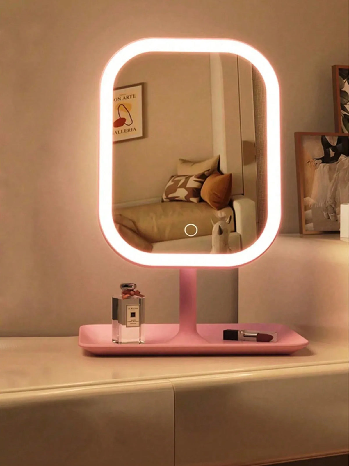 Vanity Mirror 3 Color Light LED Makeup Mirror with 10X Mirror  Touching Cosmetic Mirror Women Bedroom Dressing Mirror