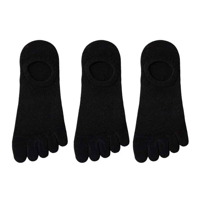 3 Pairs Lot Men's Socks Breathable Sweat Novelty Toe Fashion Casual Finger Boat Sock High Quality Sox For Male Comfortable
