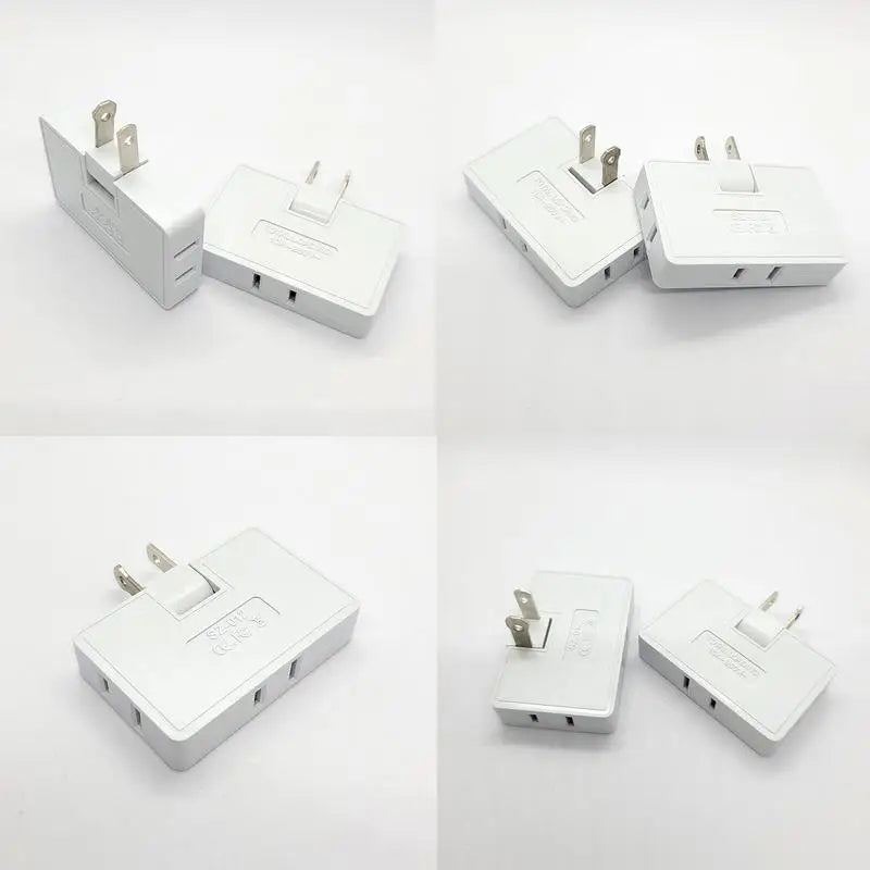 3 Way Flat Wall Outlet Extender Portable 180-Degree Rotating Wall Outlet Extender Electrical Adapters Plug Adapter Fire