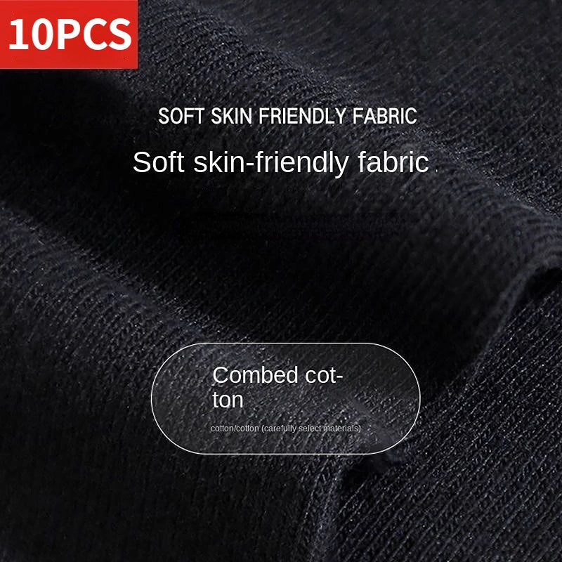 10 Pairs/Lot High Quality Men's Socks Black Business Cotton Socks Breathable Soft Regular Thickness Four Season Male Gifts Sox