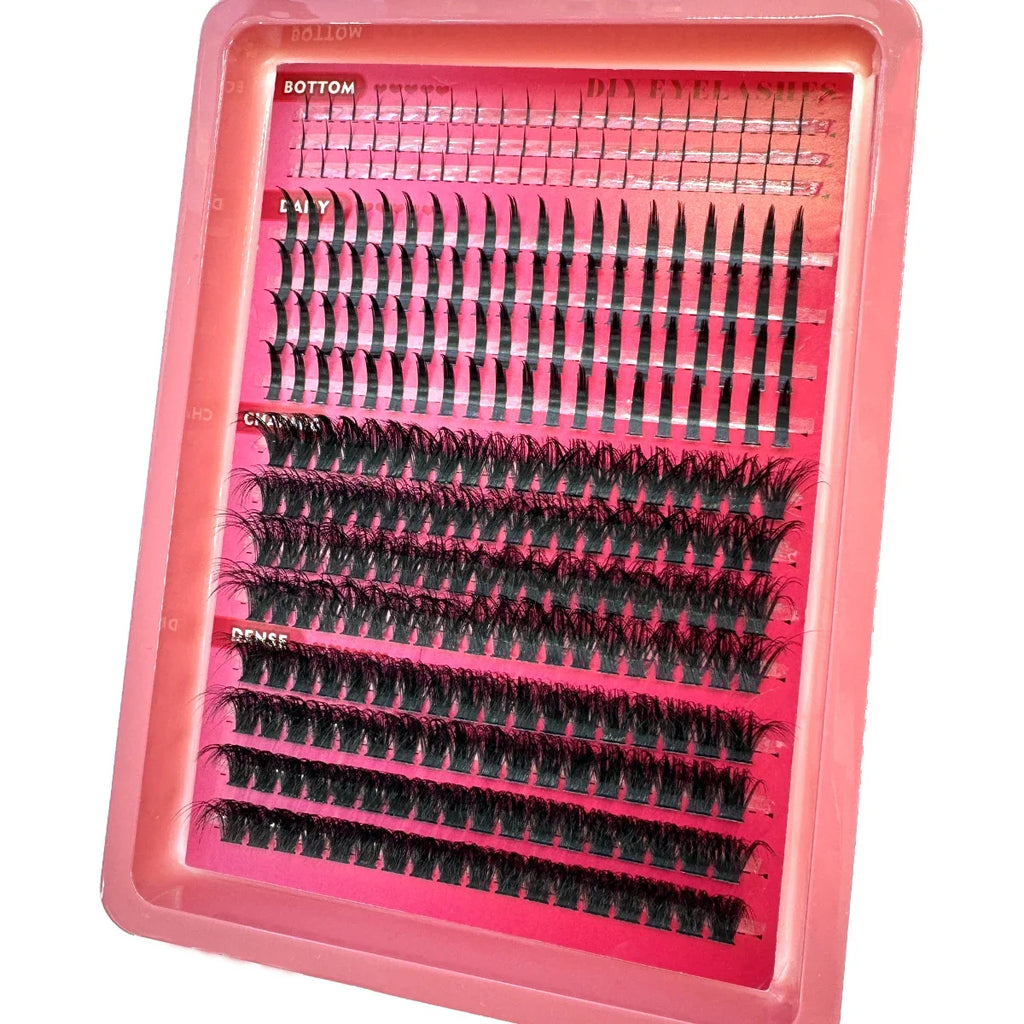Manga Lashes 80D/100D Eyelash Clusters With Bottom & Spikes Volume DIY Clusters Wisy Anime Eyelash Individual Lash Extensions