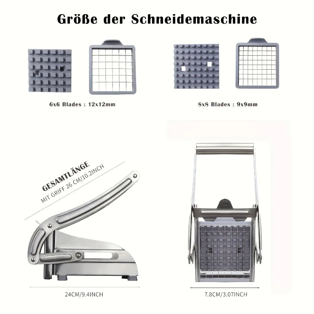 👉 Edelstahl Pommes-Schneider & Gemüsestiftler