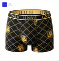 Men's Luxury Baroque Print Boxer Briefs Sexy Antibacterial Breathable Retro Style Underwear Shorts Boys Thin Flat Corner Panties