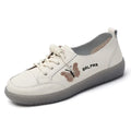 ENJOYOU Genuine Leather White Sneakers For Women - New Spring Collection, Featuring A Durable Rubber Outsole, Soft Sole, Lightwe