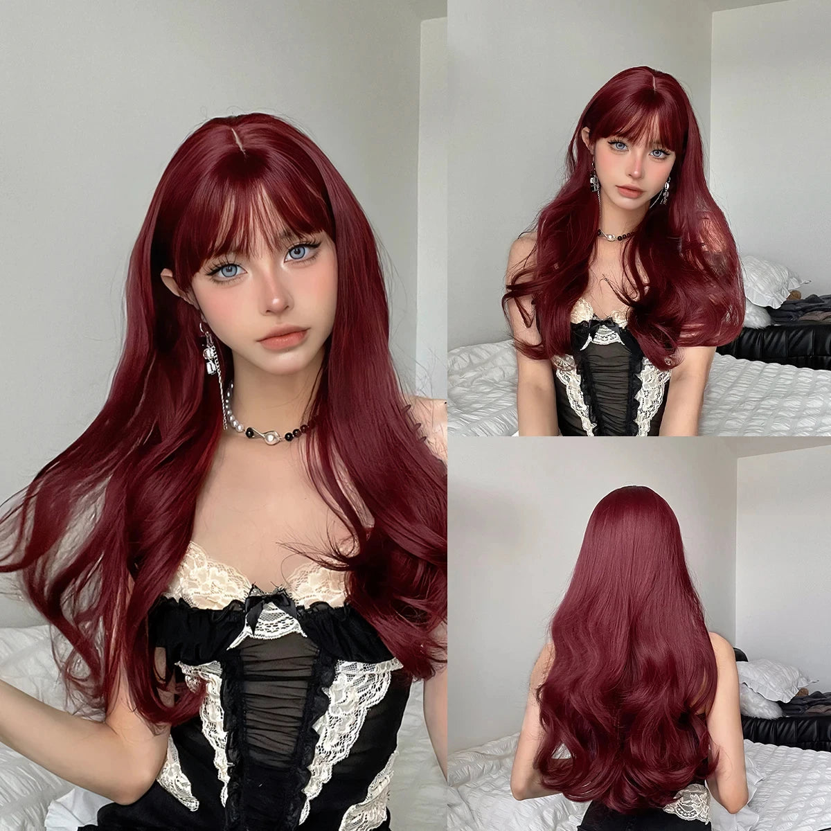 Light Pink Long Straight Hair Synthetic Wig for Halloween Cosplay Costume Party, Daily Wear, High-Temperature Silk Wig Cap