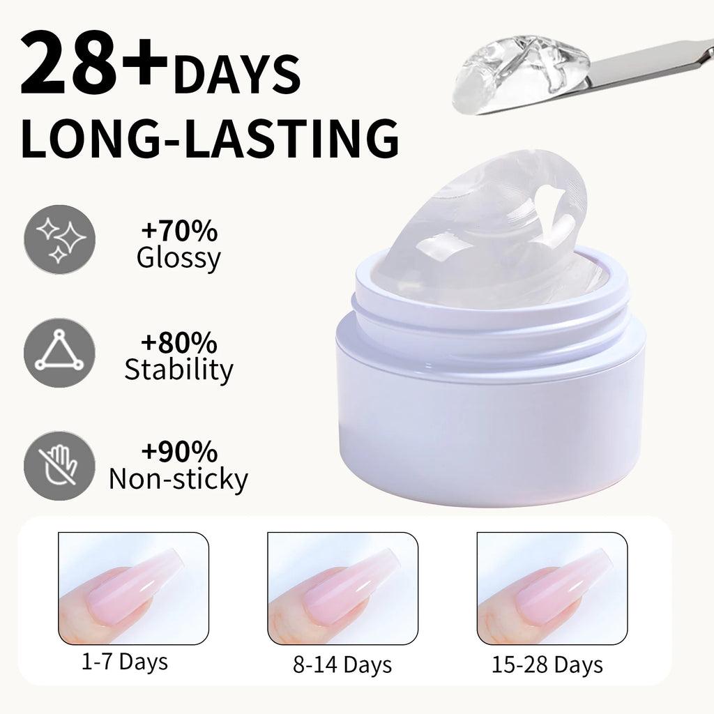 15ml Nail Extension Gel Set Solid Nail Extension Gel Non-Stick 3d Sculpture Phototherapy Uv Gel Rapid Molding Gel Nail Piece