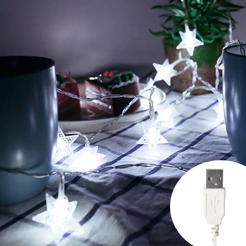 LED-Sternen-Lichterkette – Romantische Weihnachtsdekoration