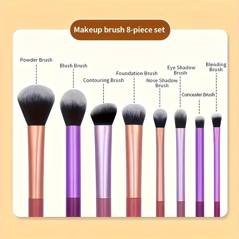 👉 Premium Make-up Pinsel-Set (8-teilig) – Roségold
