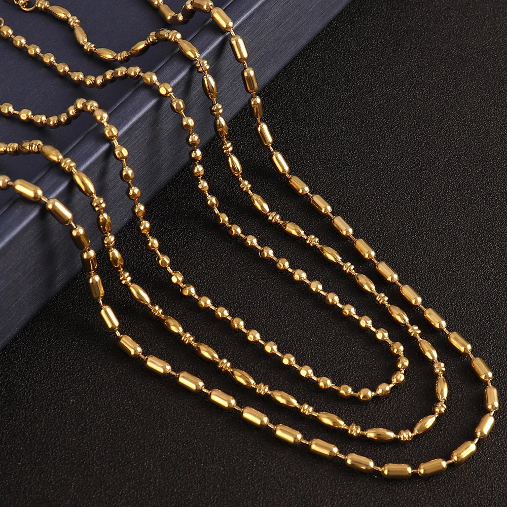 316 Stainless Steel Necklaces For Women Necklace Bead Necklace Choker Necklace Long Beads Chain Necklace Jewelry Gift Wholesale