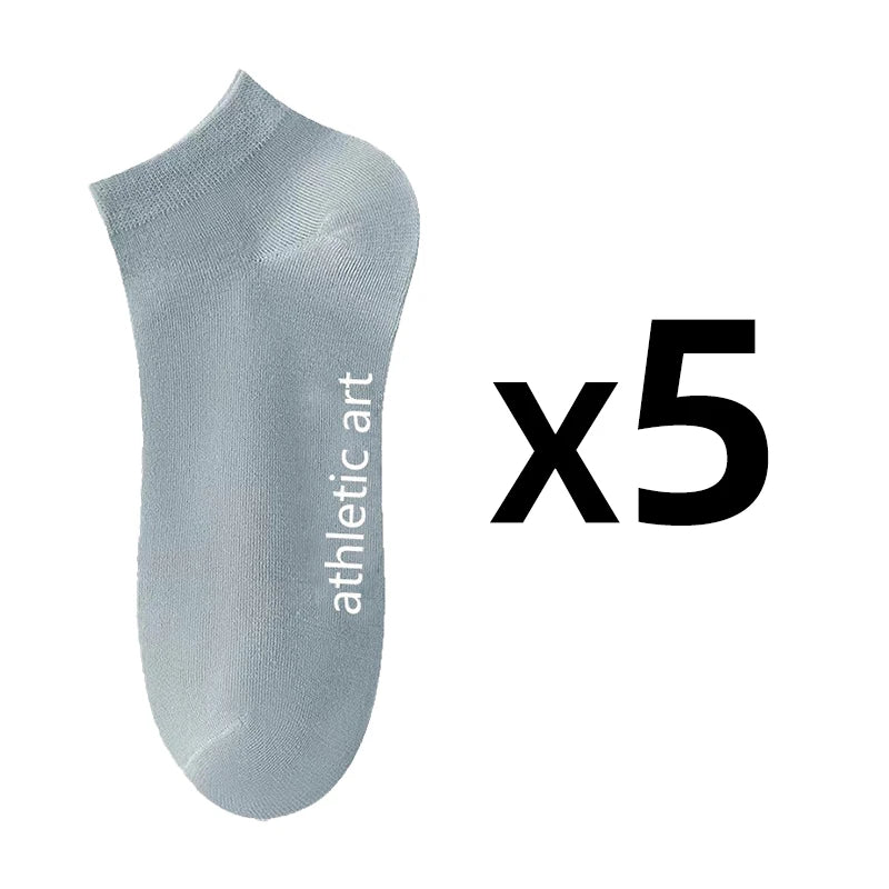 5 Pairs/Lot Men's Cotton Socks Low Tube Ankle Hot Selling New Spring Autumn Breathable Comfortable Simple Fashion Street Socks